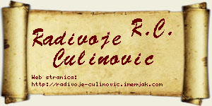 Radivoje Čulinović vizit kartica
